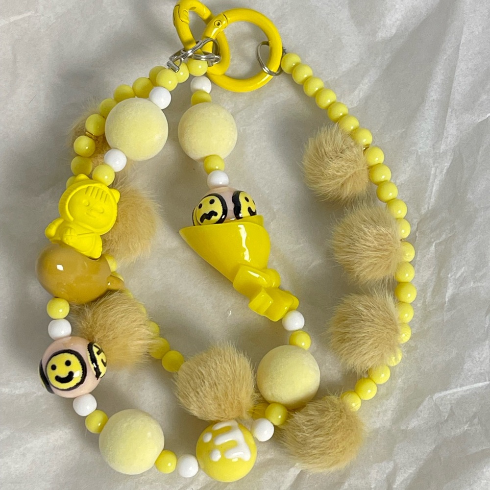 Yellow and White Beaded Accessory